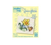 Mouseloft Make Me For Springtime - Daffodil & Hedgehog - mini counted cross stitch kit