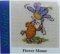Mouseloft Mini counted Cross Stitch kit - Flower mouse