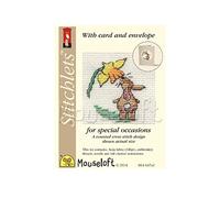 Mouseloft Mini Cross Stitch Card Kit - Springtime Bunny, Occasions Collection
