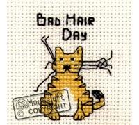 Mouseloft Mini Cross Stitch Kit - Bad Hair Day, Biscuit the Cat Collection