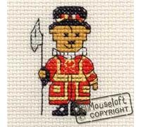 Mouseloft Mini Cross Stitch Kit - Beefeater Teddy, Images of Britain Collection