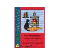 Mouseloft Mini Cross Stitch Kit - Cosy Woodburner, Christmas Collection