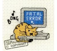 Mouseloft Mini Cross Stitch Kit - Fatal Error, Biscuit the Cat Collection