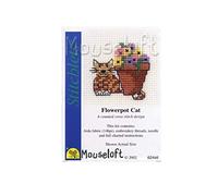 Mouseloft Mini Cross Stitch Kit - Flowerpot Cat, Stitchlets Collection