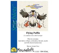 Mouseloft Mini Cross Stitch Kit - Flying Puffin, Stitchlets Collection