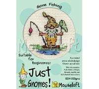 Mouseloft Mini Cross Stitch Kit - Gone Fishing, Just Gnomes Collection