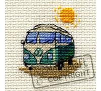 Mouseloft Mini Cross Stitch Kit - Green VW Camper Van, Stitchlets Collection