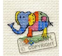 Mouseloft Mini Cross Stitch Kit - Patchwork Elephant, Stitchlets Collection