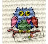 Mouseloft Mini Cross Stitch Kit - Patchwork Owl, Stitchlets Collection
