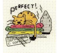 Mouseloft Mini Cross Stitch Kit - Perfect! (warm ironing), Biscuit the Cat Collection