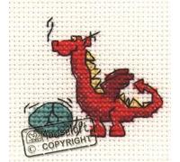Mouseloft Mini Cross Stitch Kit - Red Dragon, Stitchlets Collection