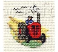 Mouseloft Mini Cross Stitch Kit - Red Tractor, Stitchlets Collection