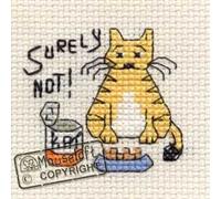 Mouseloft Mini Cross Stitch Kit - Surely Not, Biscuit the Cat Collection
