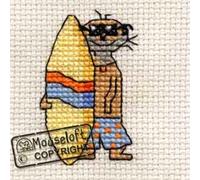 Mouseloft Mini Cross Stitch Kit - Surfing Meerkat, Stitchlets Collection
