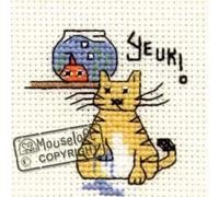 Mouseloft Mini Cross Stitch Kit - Yeuk!, Biscuit the Cat Collection