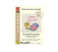 Mouseloft Stitchlet Cross Stitch Card Kit "Happy Easter Eggs"6x6cm