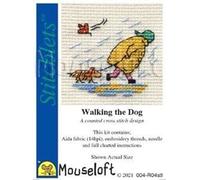 Mouseloft Walking the Dog - mini counted cross stitch kit