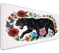 Mousepad 23.6x11.8x0.12 Inch Mousemat Leopard I-5P499 | Soft Smooth Surface with Stitched Edges , Waterproof Smooth Surface Mousepad for Pc Gaming Office Accessories