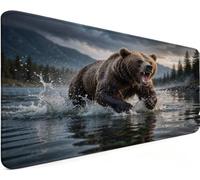 Mousepad 31.5x11.8x0.12 Inch Mousemat Flower N-821BI | Soft Smooth Surface with Stitched Edges , Waterproof Smooth Surface Mousepad for Pc Gaming Office Accessories