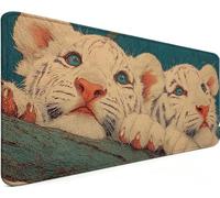 Mousepad 31.5x11.8x0.12 Inch Mousemat Tiger D-24P1P | Soft Smooth Surface with Stitched Edges , Waterproof Smooth Surface Mousepad for Pc Gaming Office Accessories