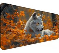 Mousepad 47.2x23.6x0.12 Inch Mousemat Wolf N-5SNZW | Soft Smooth Surface with Stitched Edges , Waterproof Smooth Surface Mousepad for Pc Gaming Office Accessories