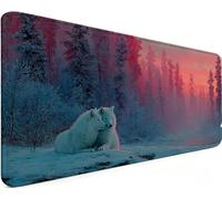 Mousepad 47.2x23.6x0.12 Inch Mousemat Wolf X-ZNGRF | Soft Smooth Surface with Stitched Edges , Waterproof Smooth Surface Mousepad for Pc Gaming Office Accessories