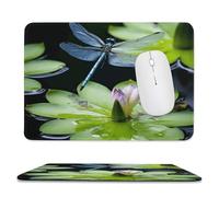 Mousepad 7.9"x9.4" Non-Slip Waterproof Gaming MouseMat for Wireless Mouse, Computers, Laptop, Office Dragonfly Flies Over