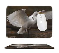 Mousepad 7.9"x9.4" Non-Slip Waterproof Gaming MouseMat for Wireless Mouse, Computers, Laptop, Office Egret Spreads Its Wings