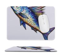 Mousepad 7.9"x9.4" Non-Slip Waterproof Gaming MouseMat for Wireless Mouse, Computers, Laptop, Office Fish Art