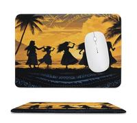 Mousepad 7.9"x9.4" Non-Slip Waterproof Gaming MouseMat for Wireless Mouse, Computers, Laptop, Office Five Silhouettes of Hawaiian Dance