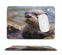 Mousepad 7.9"x9.4" Non-Slip Waterproof Gaming MouseMat for Wireless Mouse, Computers, Laptop, Office Otter Playing in The Water