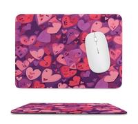 Mousepad 7.9"x9.4" Non-Slip Waterproof Gaming MouseMat for Wireless Mouse, Computers, Laptop, Office Purple Love Pattern