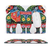 Mousepad 7.9"x9.4" Non-Slip Waterproof Gaming MouseMat for Wireless Mouse, Computers, Laptop, Office Runner Swedish Dala Horse Folk