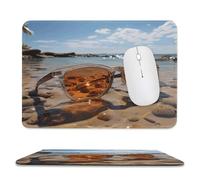 Mousepad 7.9"x9.4" Non-Slip Waterproof Gaming MouseMat for Wireless Mouse, Computers, Laptop, Office Sunglasses on The Beach