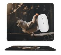 Mousepad 9.8"x11.8" Non-Slip Waterproof Gaming MouseMat for Wireless Mouse, Computers, Laptop, Office Chicken on A Branch