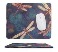 Mousepad 9.8"x11.8" Non-Slip Waterproof Gaming MouseMat for Wireless Mouse, Computers, Laptop, Office Hand Painted Dragonfly