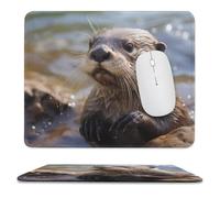 Mousepad 9.8"x11.8" Non-Slip Waterproof Gaming MouseMat for Wireless Mouse, Computers, Laptop, Office Otter Playing in The Water