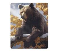 Mousepad Bear on The Branch Printed Mouse Pad Mouse Mat Superb Tracking Accuracy And Smooth Surface Mouse Control for Office Home