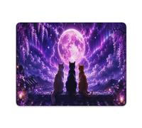Mousepad Cats Beneath The Glowing Moon Gaming Mousepad Work 25x30cm