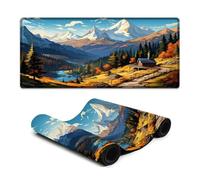 Mousepad Colorful Illustration of The Alps Mousepad 40x90cm Large Desk Mat Thick Enough for Maintaining Excellent Speed And ControlNon-slip Rubber Base