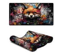 Mousepad Colorful Psychedelic Fox Extended Mousepad 30x60cm Desk Mat Moderate Surface Friction Non Slip Mouse Mat Mac And PC Gaming Accessories