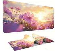 Mousepad Extended Gaming Mouse Pad, Desk Mat large for Office Accessories, Mouse with Stitched Edges Non-Slip Rubber Base Desk Pad Flower Sunset Home Mouse Mat Decor Gifts 1500x800mm j0zj-717