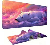 Mousepad Extended Gaming Mouse Pad, Desk Mat large for Office Accessories, Mouse with Stitched Edges Non-Slip Rubber Base Desk Pad Rainbow Bear Home Mouse Mat Decor Gifts (150x80cm/59x31.5in) j0xk-999