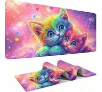 Mousepad Extended Gaming Mouse Pad, Desk Mat large for Office Accessories, Mouse with Stitched Edges Non-Slip Rubber Base Desk Pad Colorful Cat Mouse Mat Decor Gifts (120x60cm/47.2x23.6in) j0xk-990