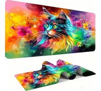 Mousepad Extended Gaming Mouse Pad, Desk Mat large for Office Accessories, Mouse with Stitched Edges Non-Slip Rubber Base Desk Pad Cat Animal Home Mouse Mat Decor Gifts for Men 1200x600mm j0zj-123