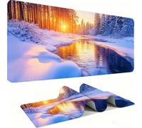 Mousepad Extended Gaming Mouse Pad, Desk Mat large for Office Accessories, Mouse with Stitched Edges Non-Slip Rubber Base Desk Pad Lake Landscape Home Mouse Mat Decor Gifts 800x300mm j0zj-777