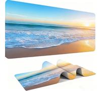 Mousepad Extended Gaming Mouse Pad, Desk Mat large for Office Accessories, Mouse with Stitched Edges Non-Slip Rubber Base Desk Pad Beach Sunset Home Mouse Mat Decor Gifts for Men 800x400mm j0zj-372
