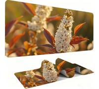 Mousepad Extended Gaming Mouse Pad, Desk Mat large for Office Accessories, Mouse with Stitched Edges Non-Slip Rubber Base Desk Pad Flower White Home Mouse Mat Decor Gifts for Men 600x300mm j0zj-624