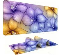 Mousepad Extended Gaming Mouse Pad, Desk Mat large for Office Accessories, Mouse with Stitched Edges Non-Slip Rubber Base Desk Pad Flower Purple; Home Mouse Mat Decor Gifts 700x300mm j0zj-564