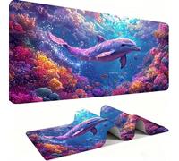Mousepad Extended Gaming Mouse Pad, Desk Mat large for Office Accessories, Mouse with Stitched Edges Non-Slip Rubber Base Desk Pad Dolphin Animals Mouse Mat Decor Gifts (120x60cm/47.2x23.6in) j0xk-810